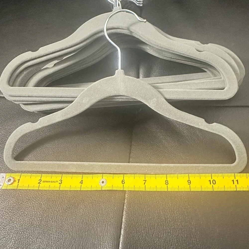 15 thin velvet mini stainless steel gray hangers small children’s pet’s hangers